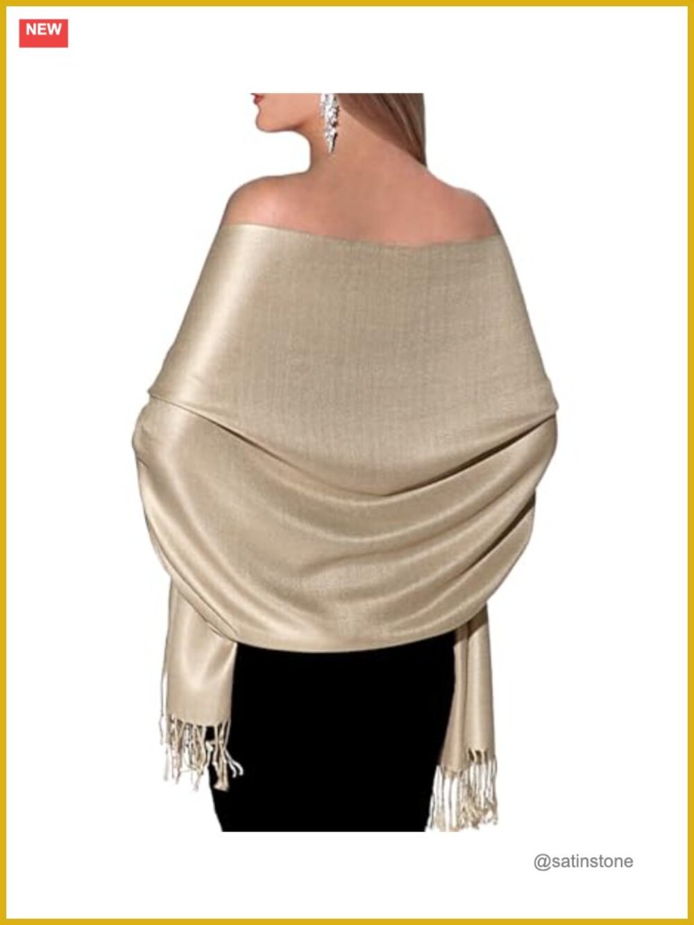 Large Soft Pashmina Shawl Wrap for Evening Dresses, Wedding Party